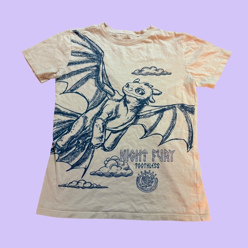 How to Train Your Dragon Toothless Night Fury Graphic Tee Cream Scene #18